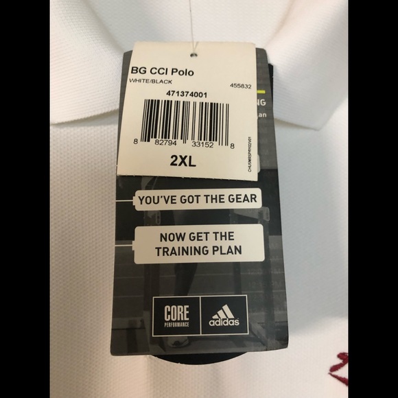 Adidas BG CCI Polo Shirt Sz 2XL New with Tags ClimaCool be Striped - Picture 8 of 13
